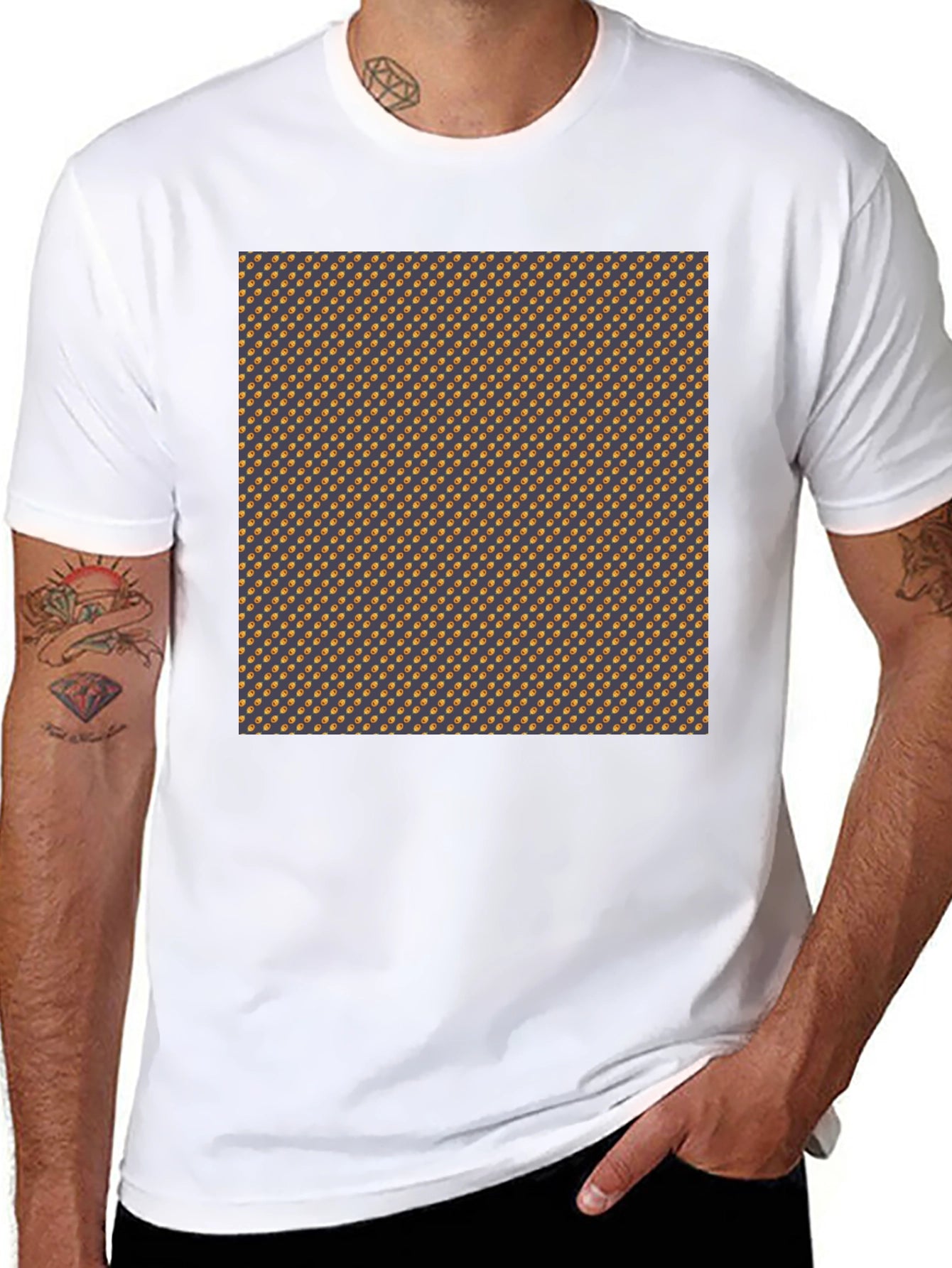 Patterned Crewneck T-Shirt - Modern Style