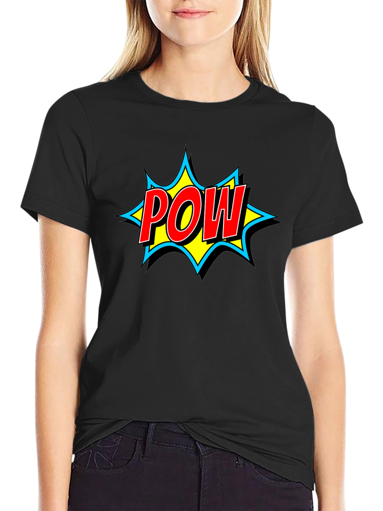 POW! Graphic Print Black T-Shirt