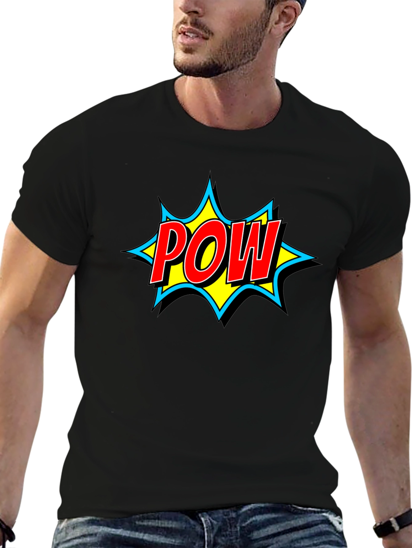 POW! Graphic Print Black T-Shirt