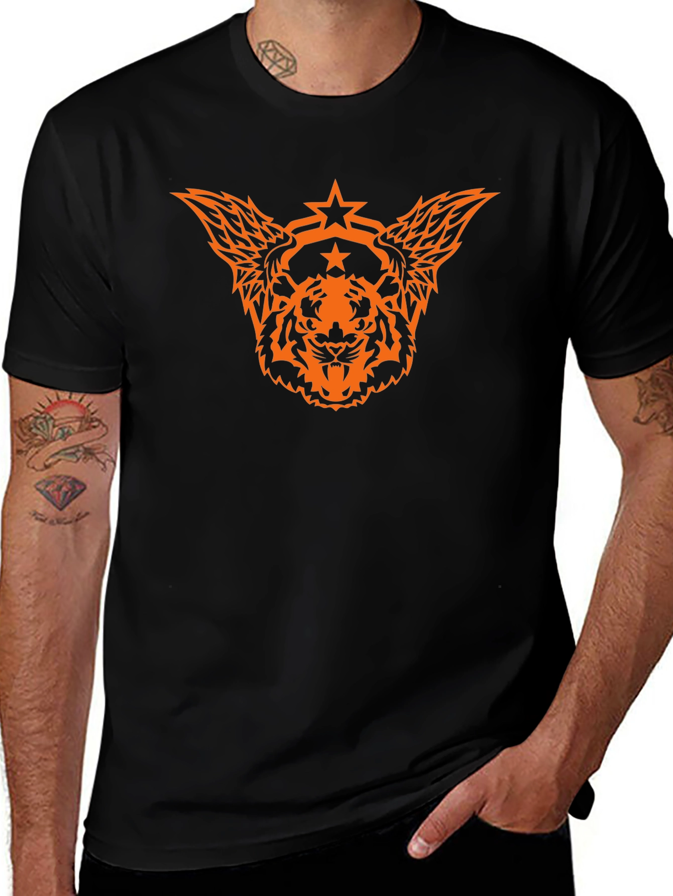 Tiger Star Graphic Black T-Shirt