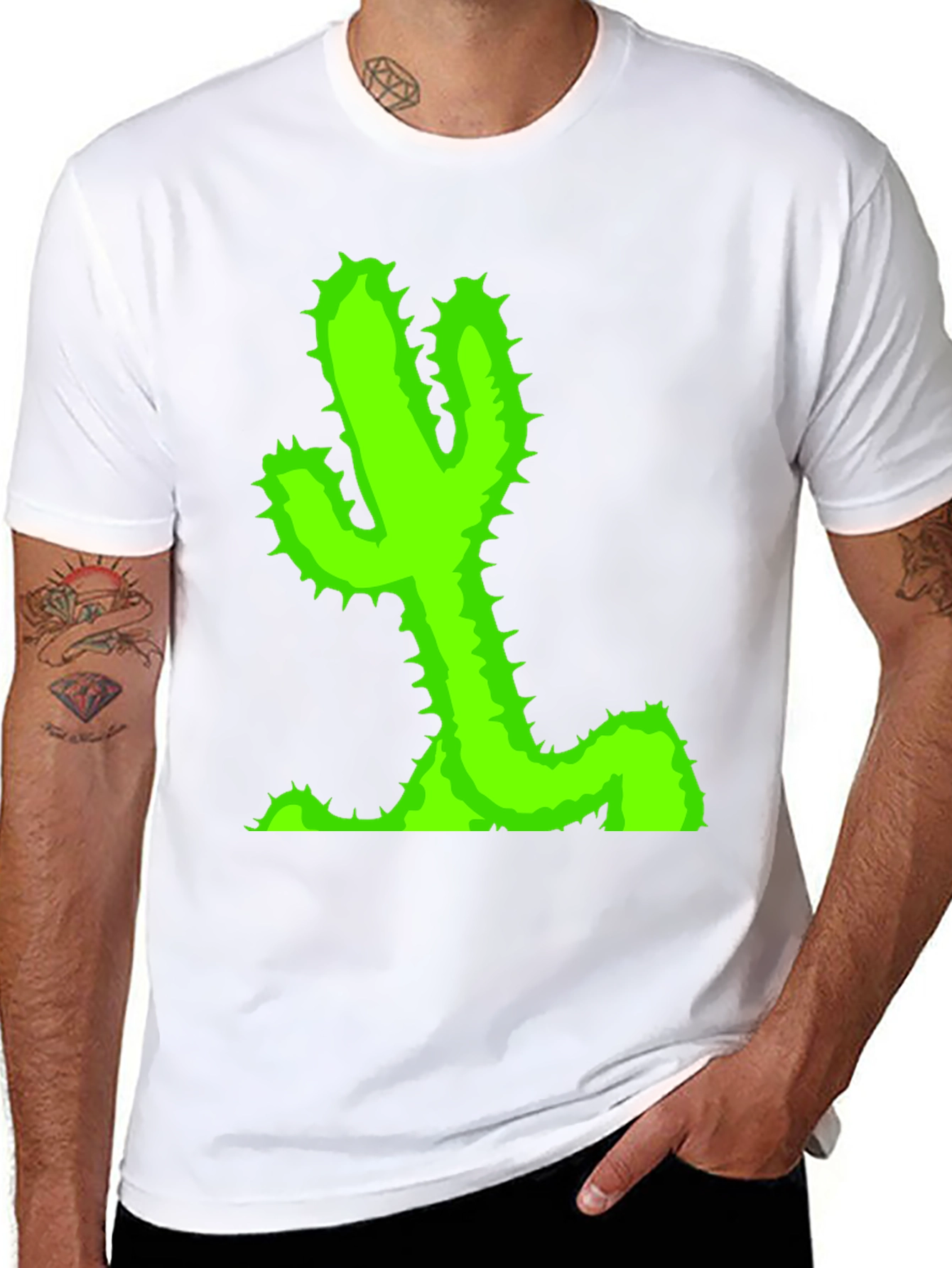 Cactus Graphic T-Shirt - Black Casual Tee