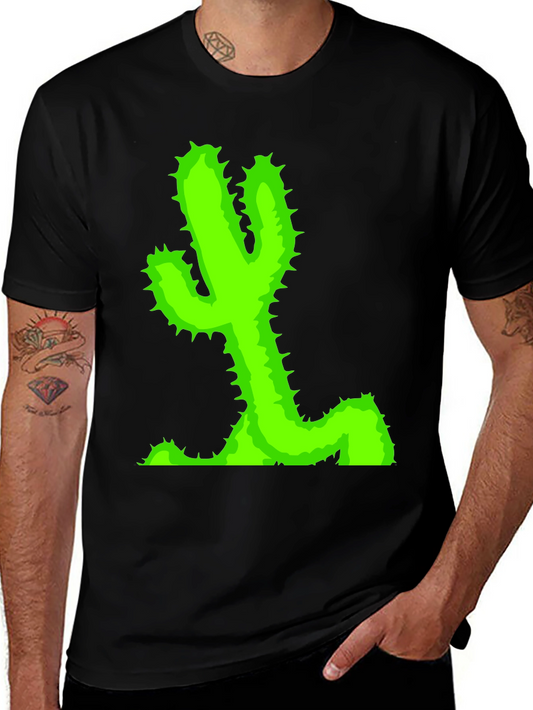 Cactus Graphic T-Shirt - Black Casual Tee