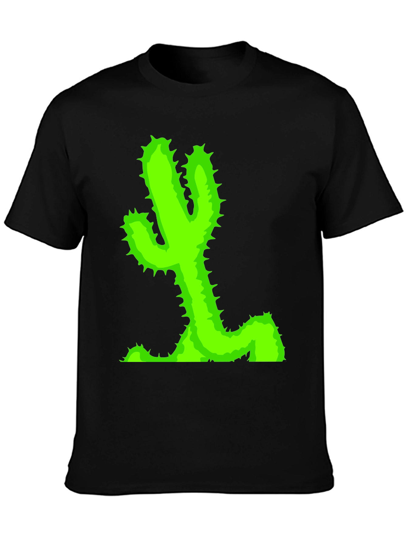 Cactus Graphic T-Shirt - Black Casual Tee