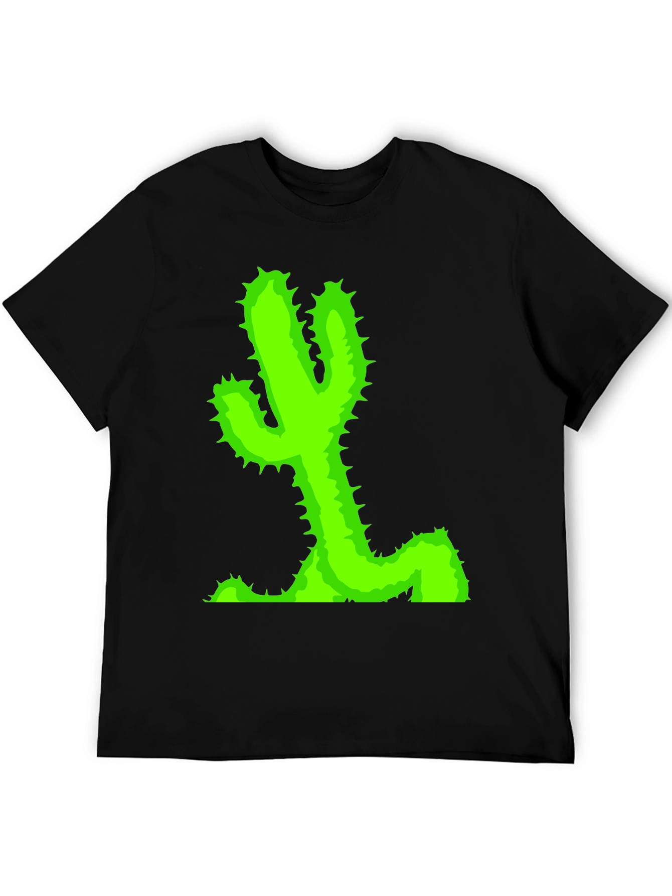 Cactus Graphic T-Shirt - Black Casual Tee