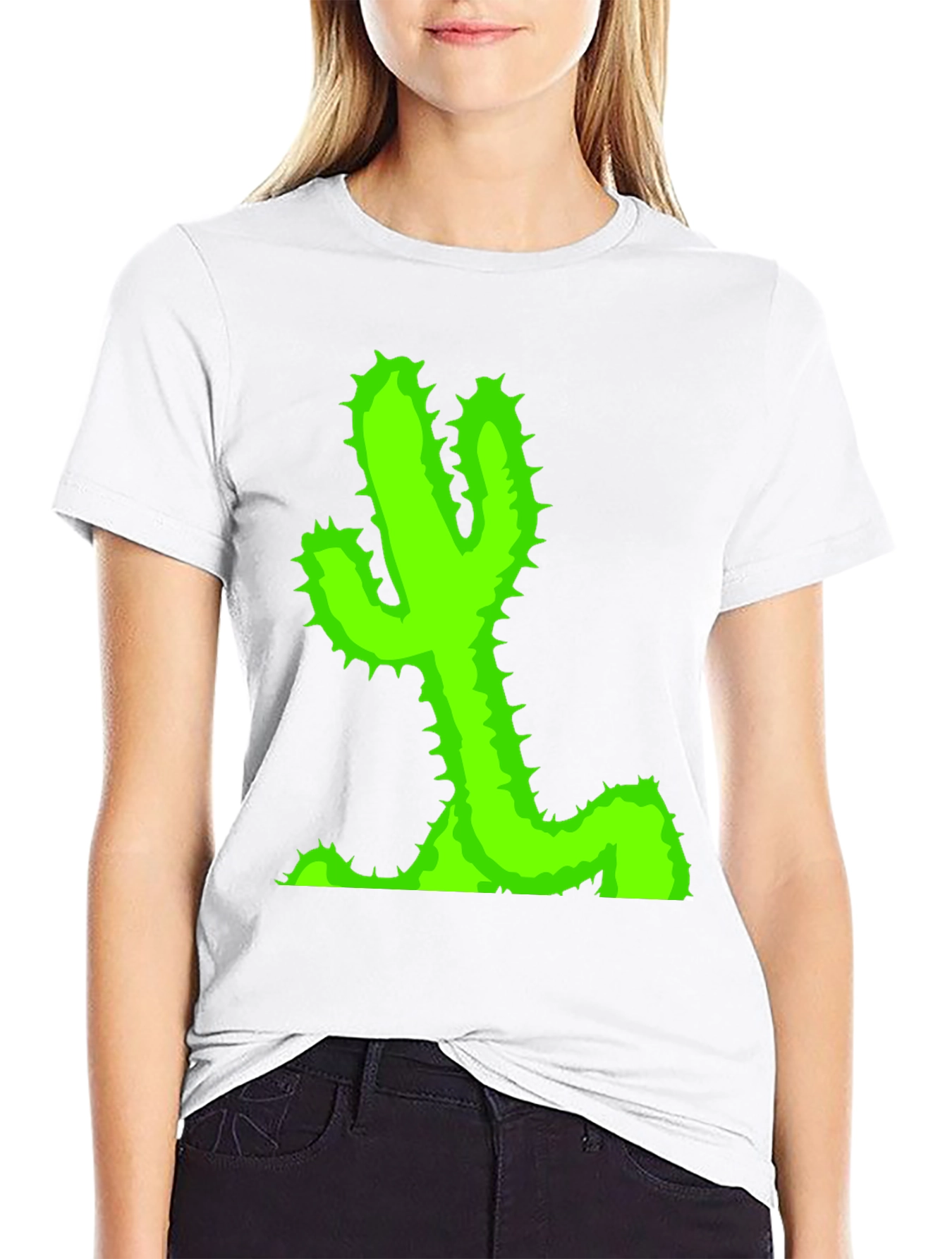 Cactus Graphic T-Shirt - Black Casual Tee