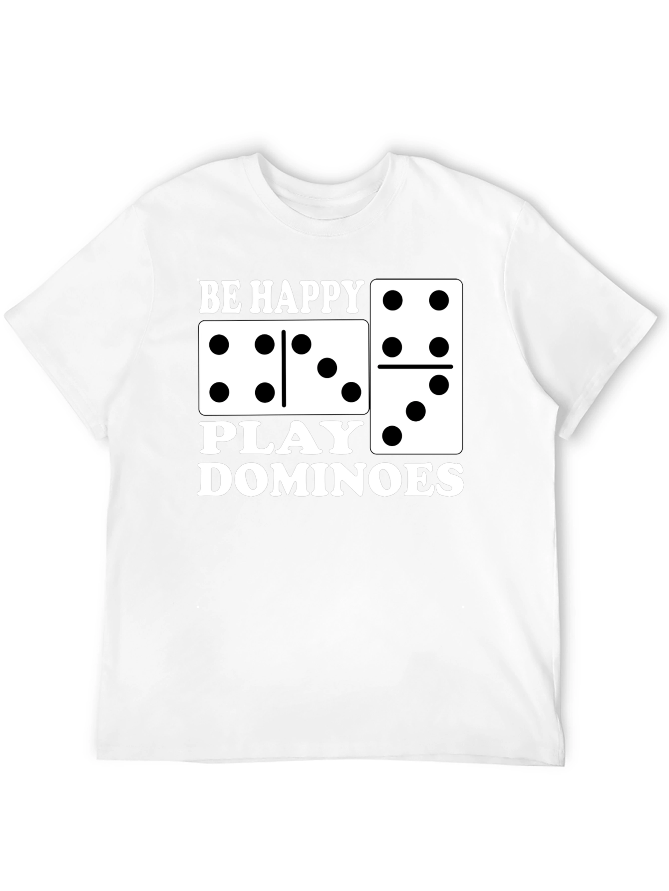 Be Happy Play Dominoes Black T-Shirt