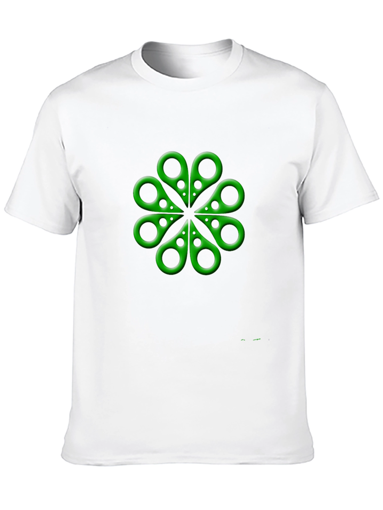 Green Clover Scissors Graphic T-Shirt