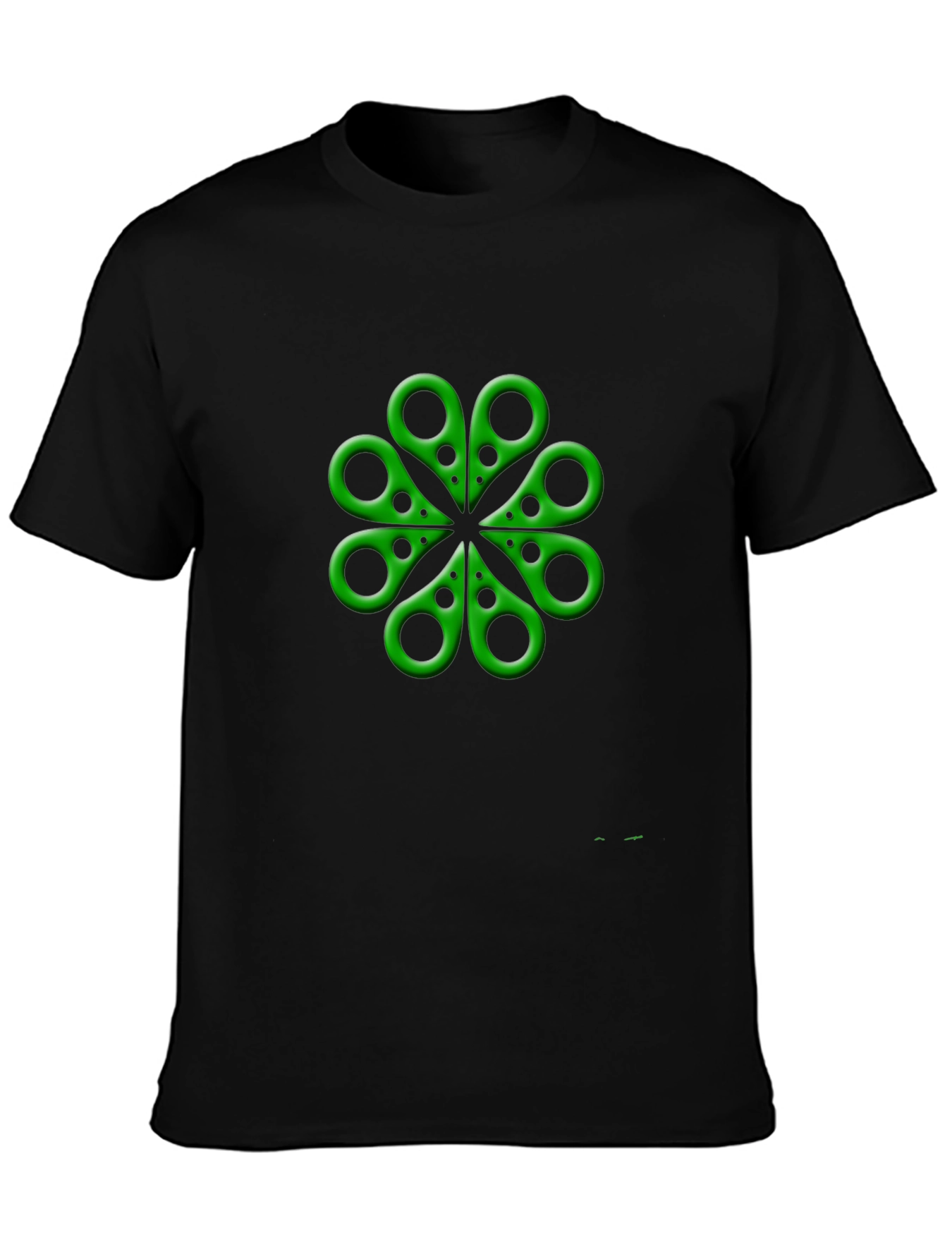 Green Clover Scissors Graphic T-Shirt
