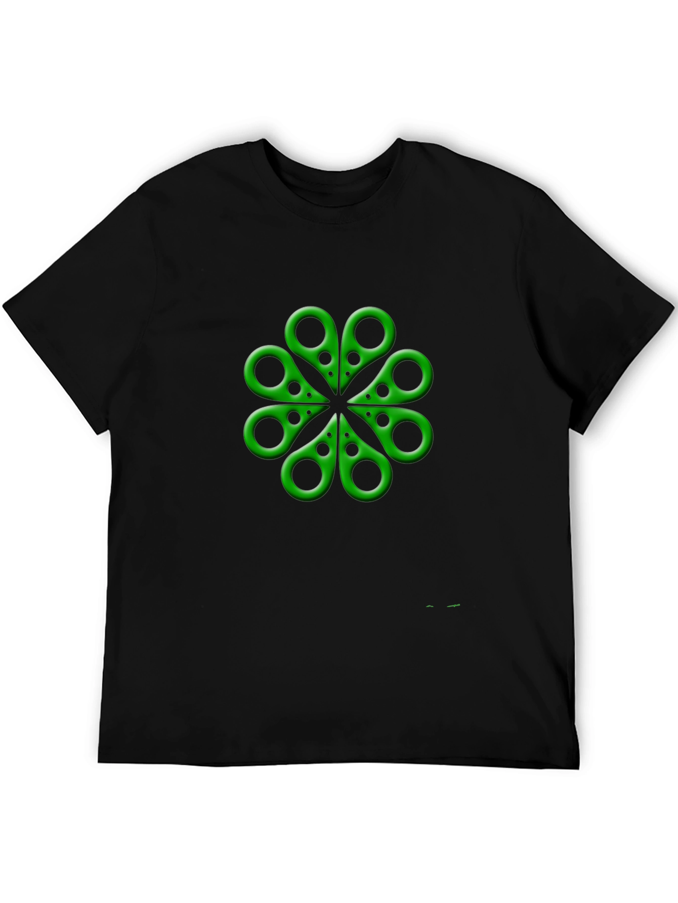 Green Clover Scissors Graphic T-Shirt