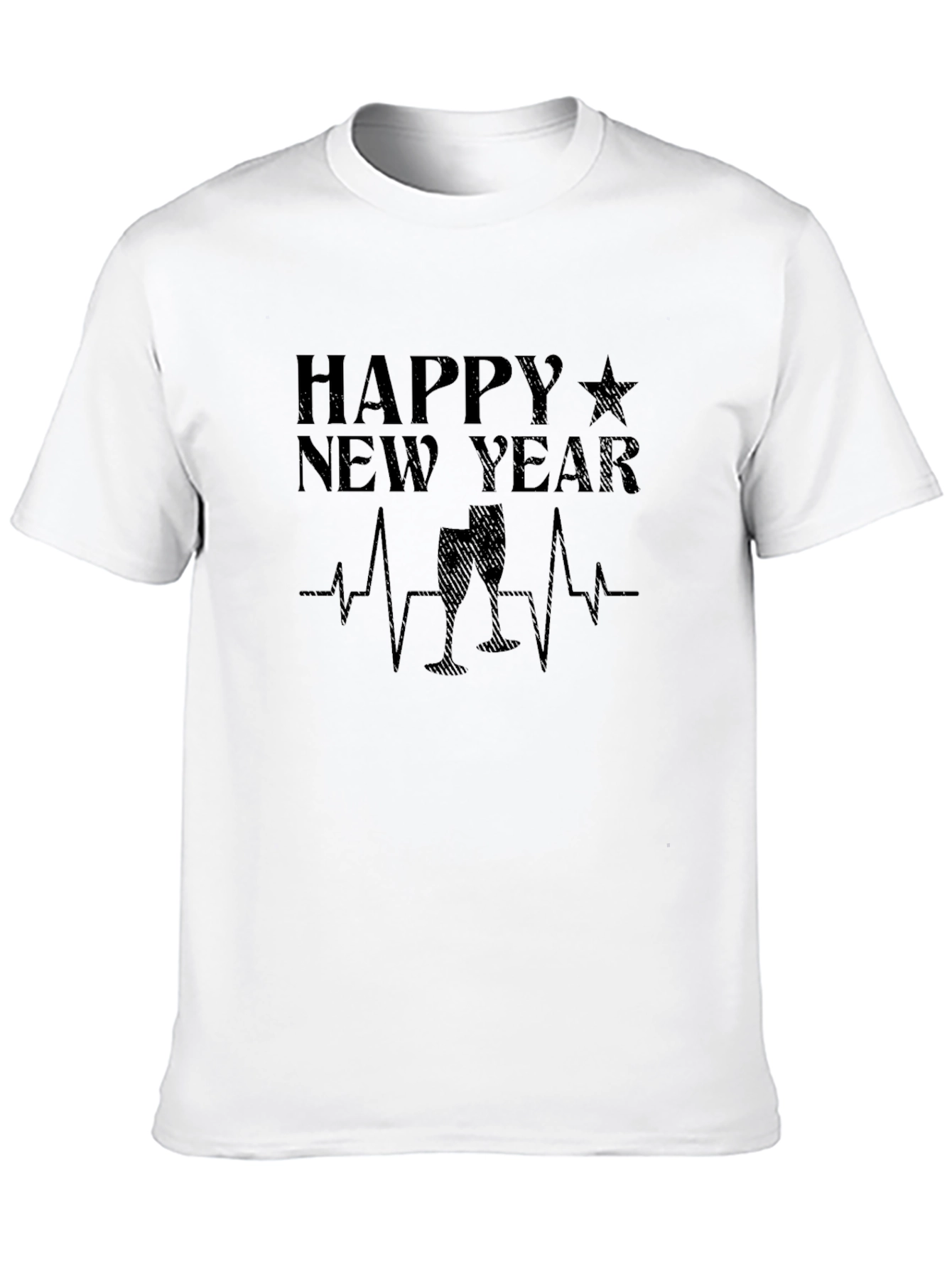 Happy New Year Graphic Tee - Black