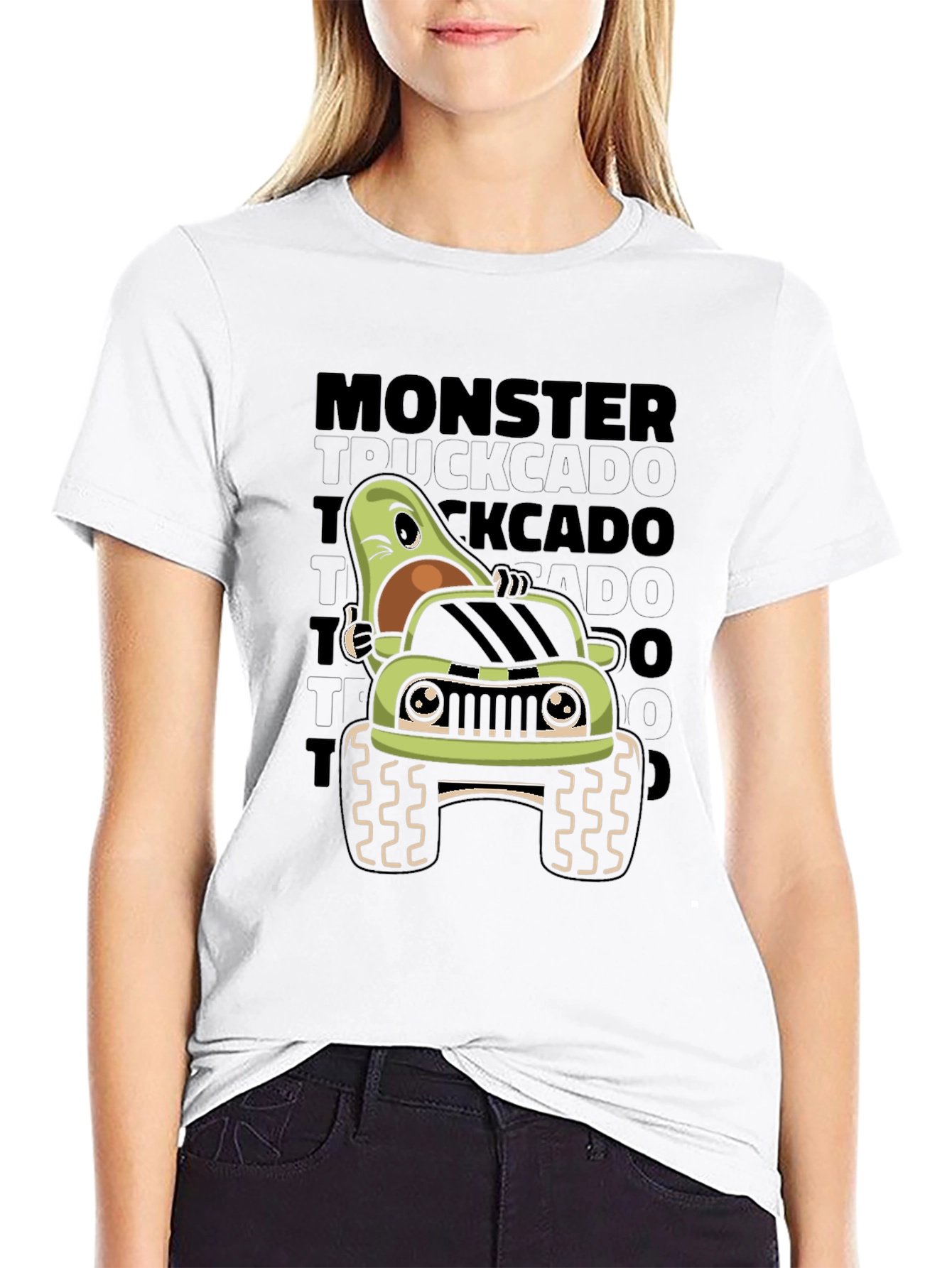 Monster Truck Avocado Graphic T-Shirt