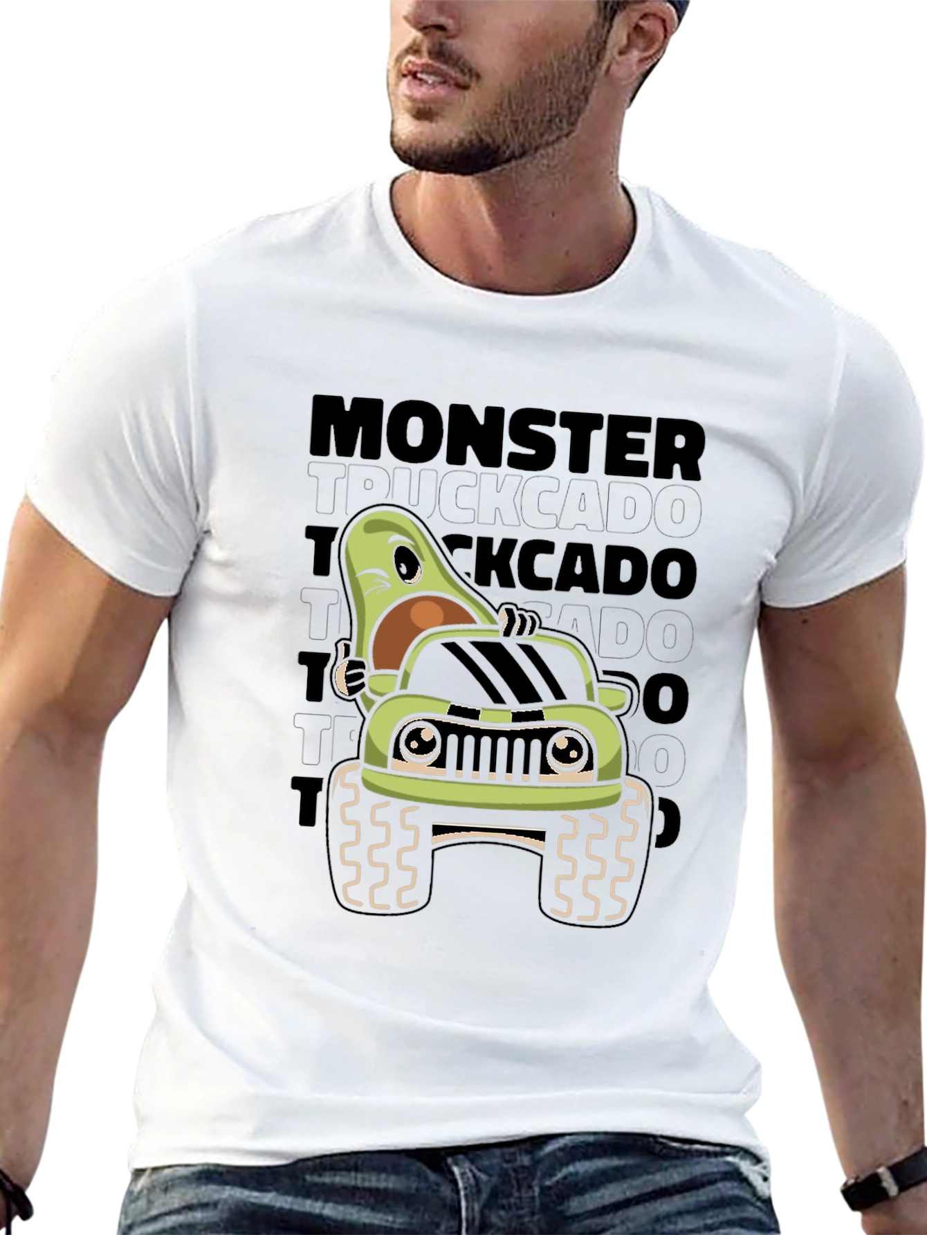 Monster Truck Avocado Graphic T-Shirt