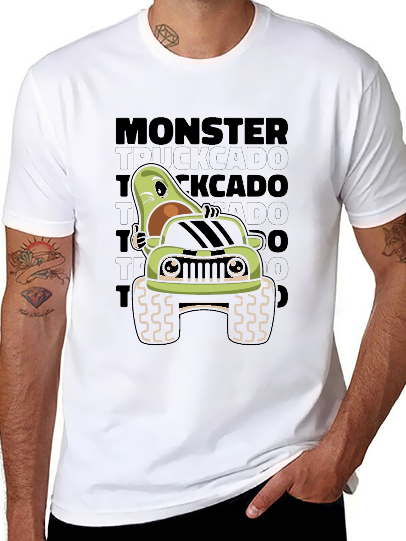 Monster Truck Avocado Graphic T-Shirt