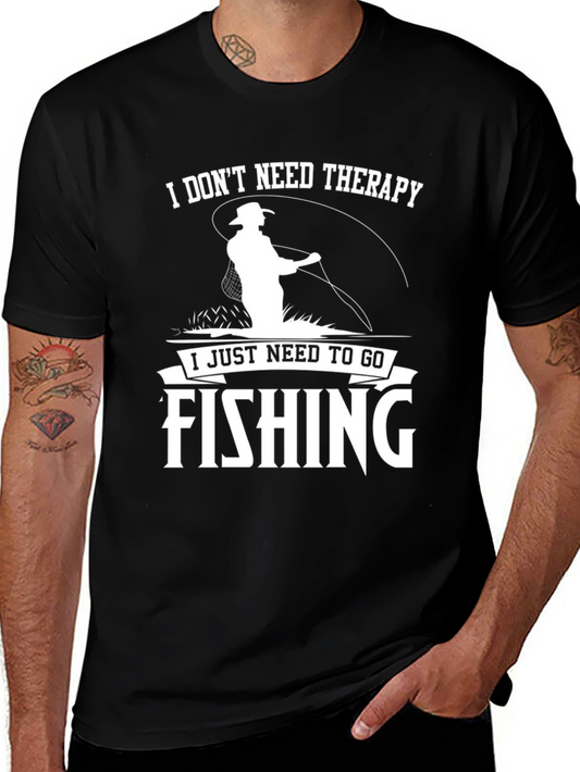 Fishing Therapy Graphic Tee - Mens Short Sleeve T-Shirt