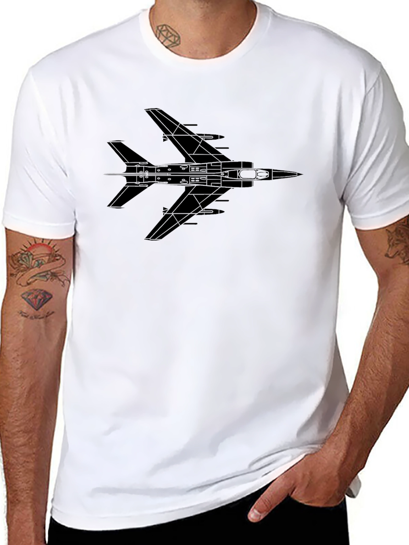 Jet Fighter Graphic Tee - Black