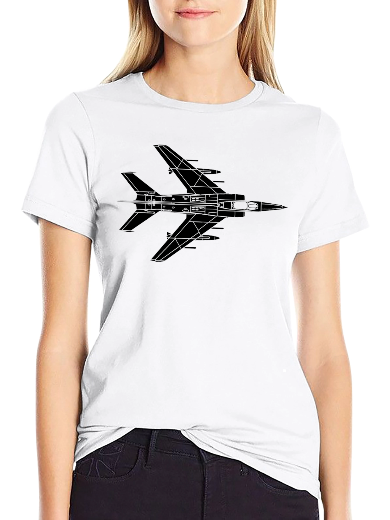 Jet Fighter Graphic Tee - Black