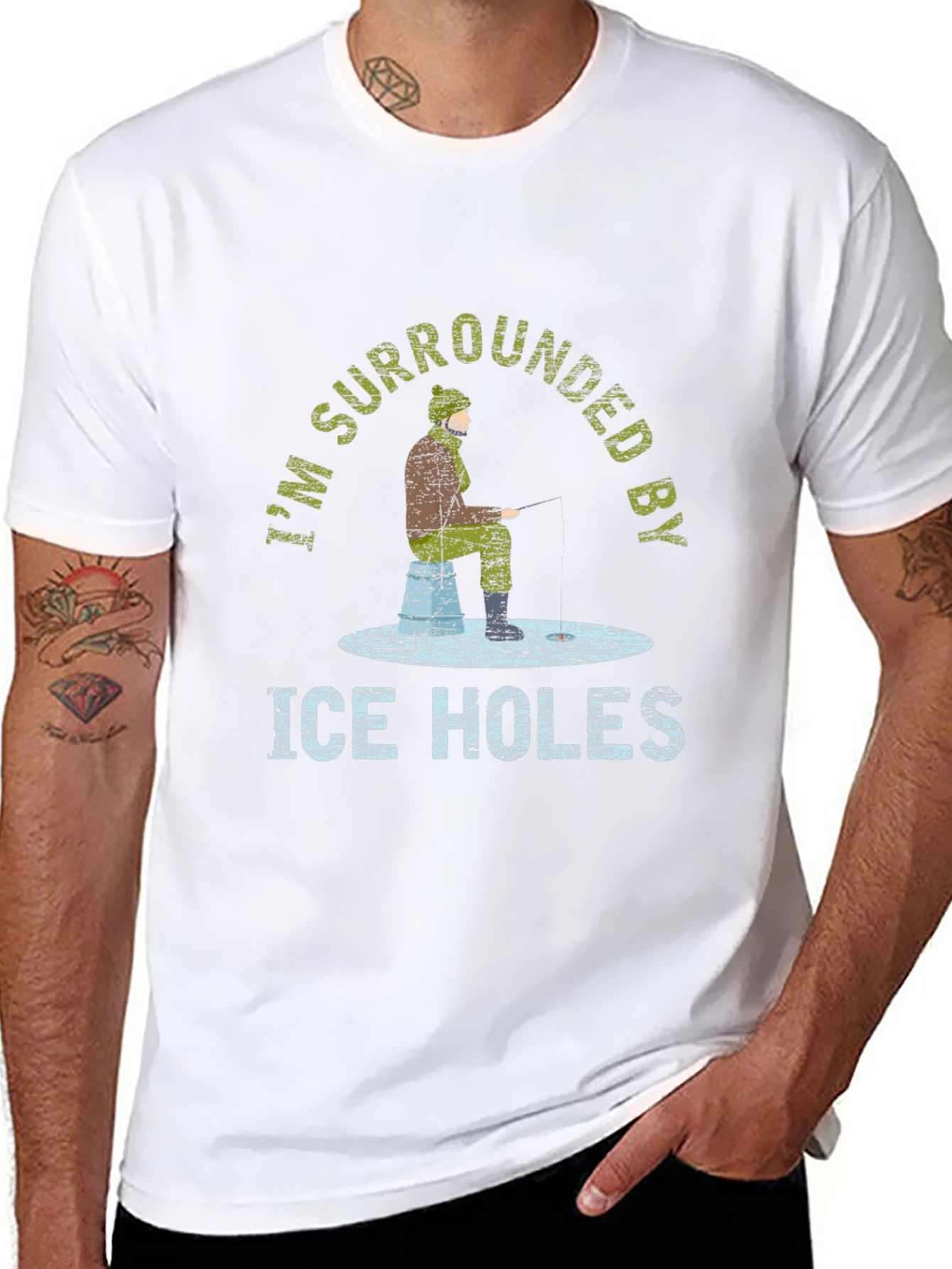 Ice Fishing T-Shirt - Im Surrounded by Ice Holes