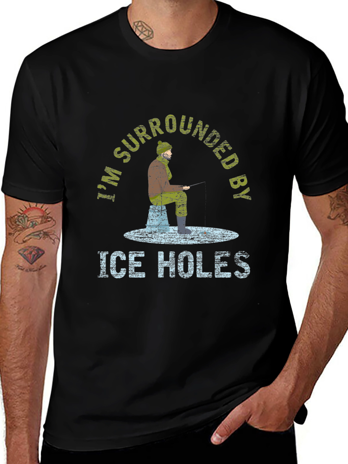 Ice Fishing T-Shirt - Im Surrounded by Ice Holes