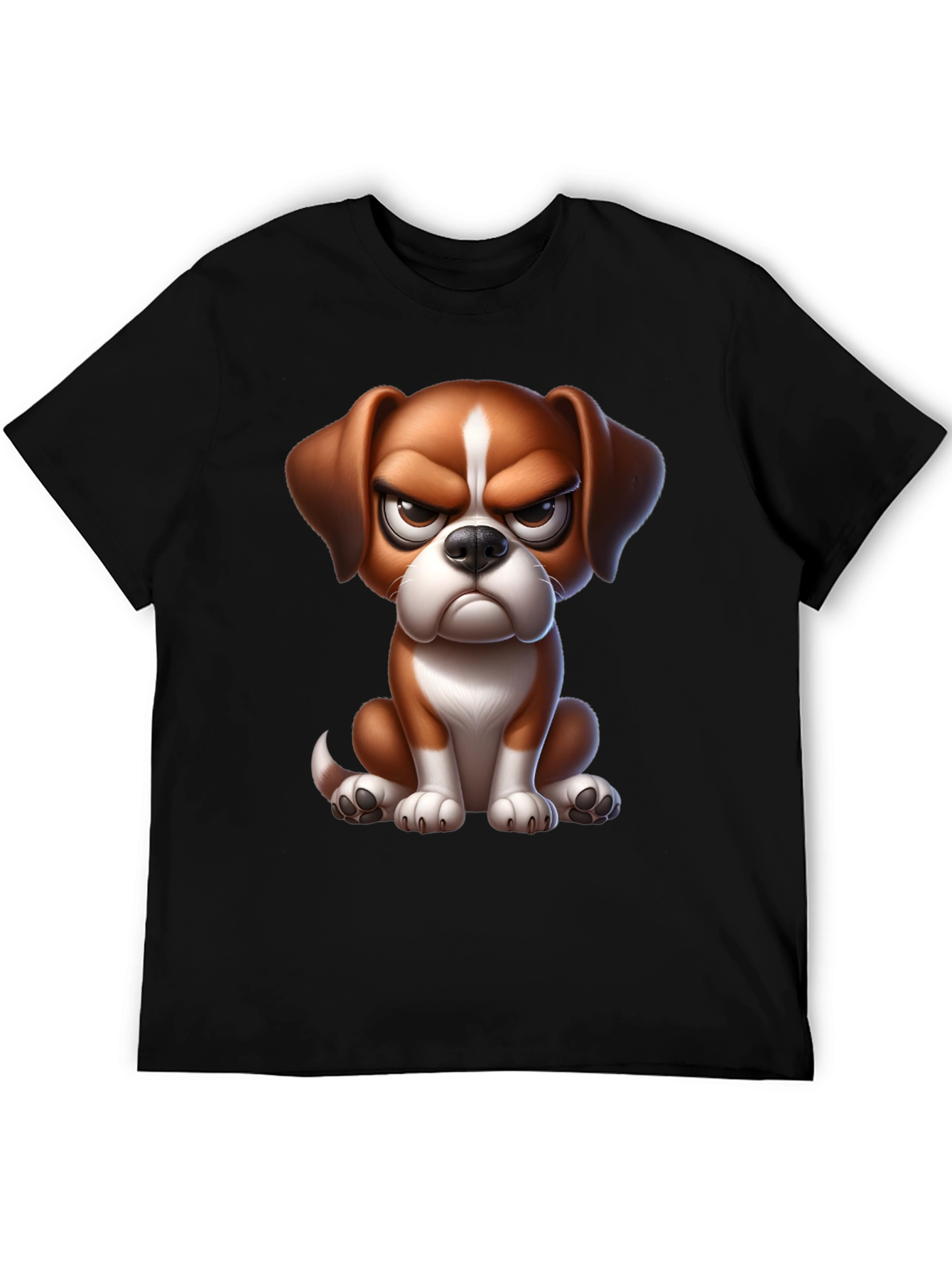 Grumpy Cartoon Dog Graphic Tee