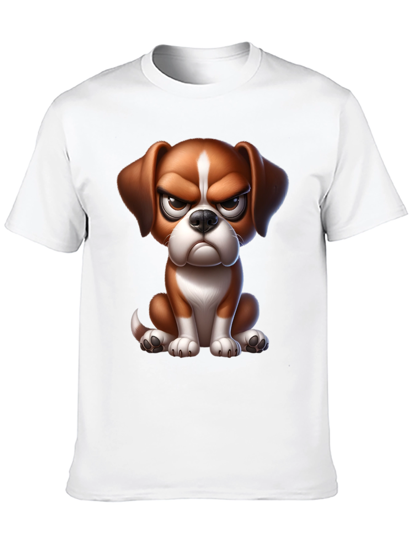 Grumpy Cartoon Dog Graphic Tee