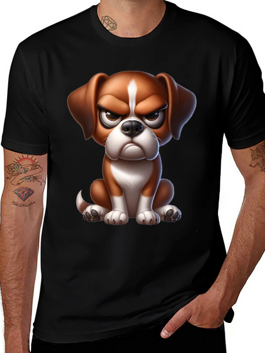 Grumpy Cartoon Dog Graphic Tee