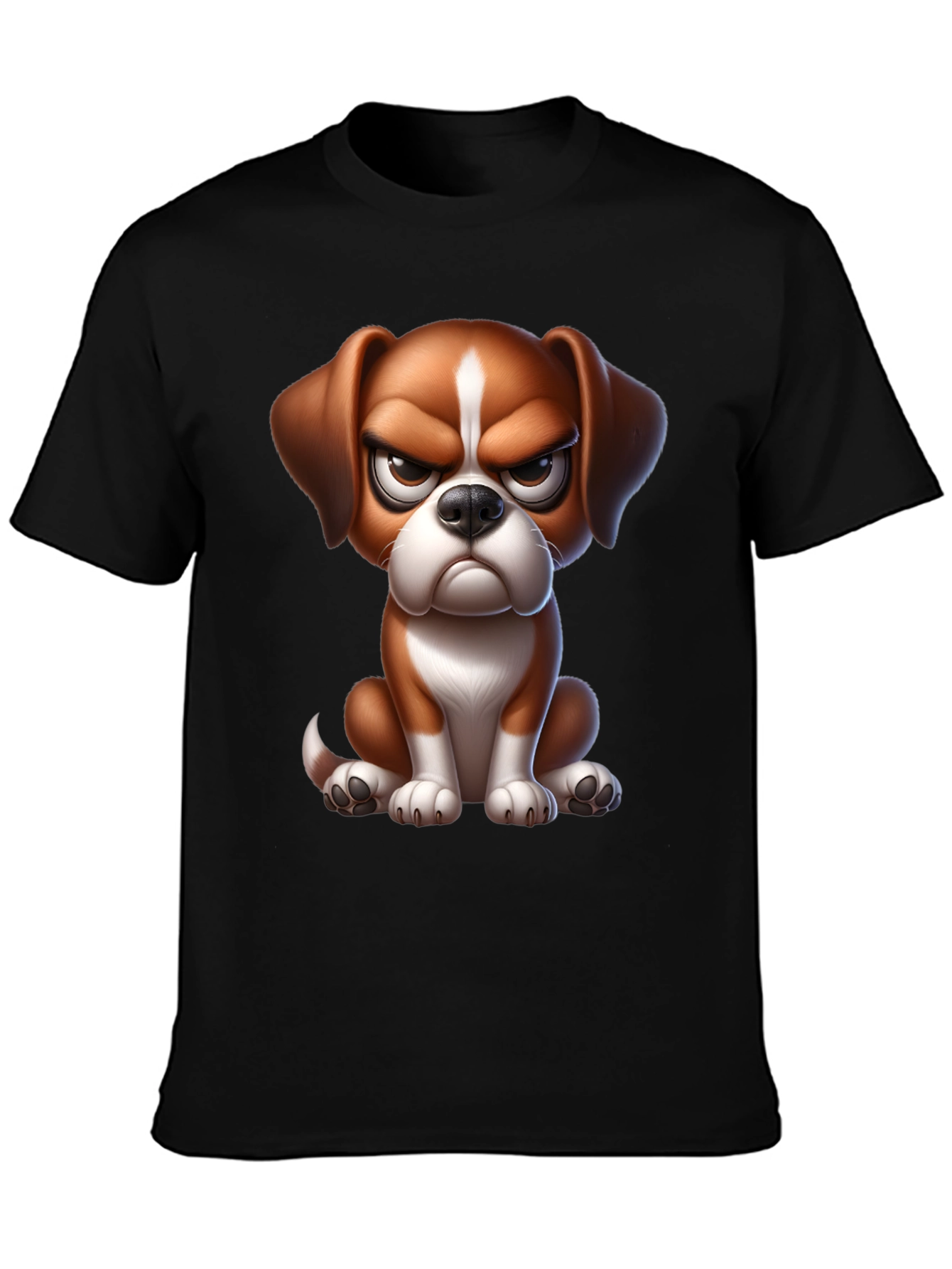 Grumpy Cartoon Dog Graphic Tee