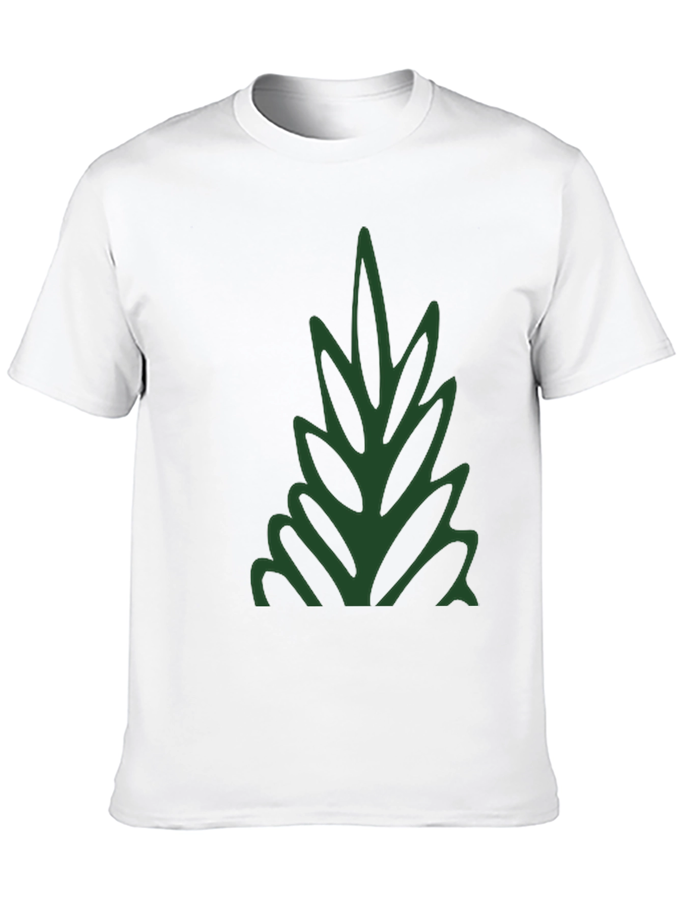 Stylish Black T-Shirt with Green Leaf Design