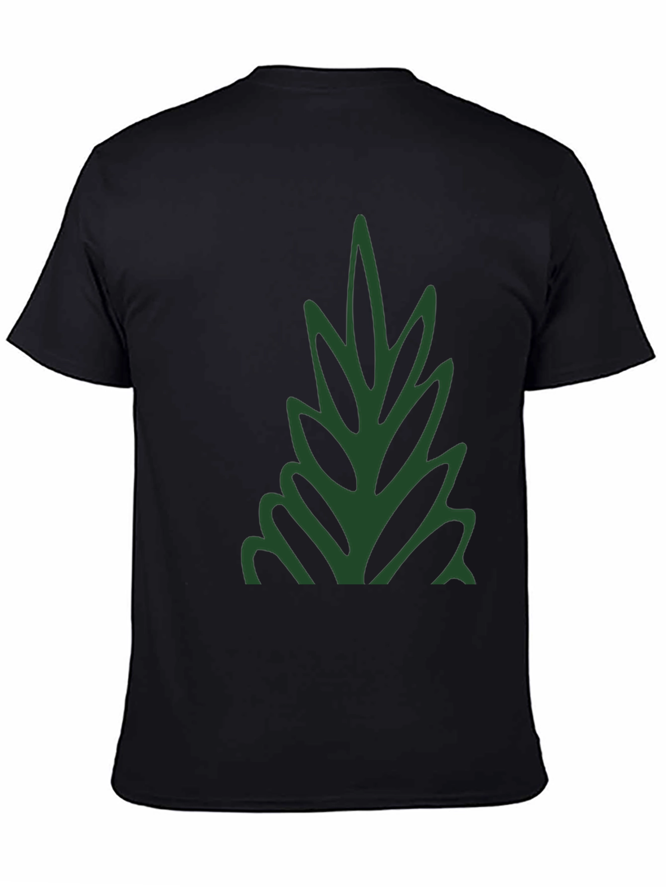 Stylish Black T-Shirt with Green Leaf Design