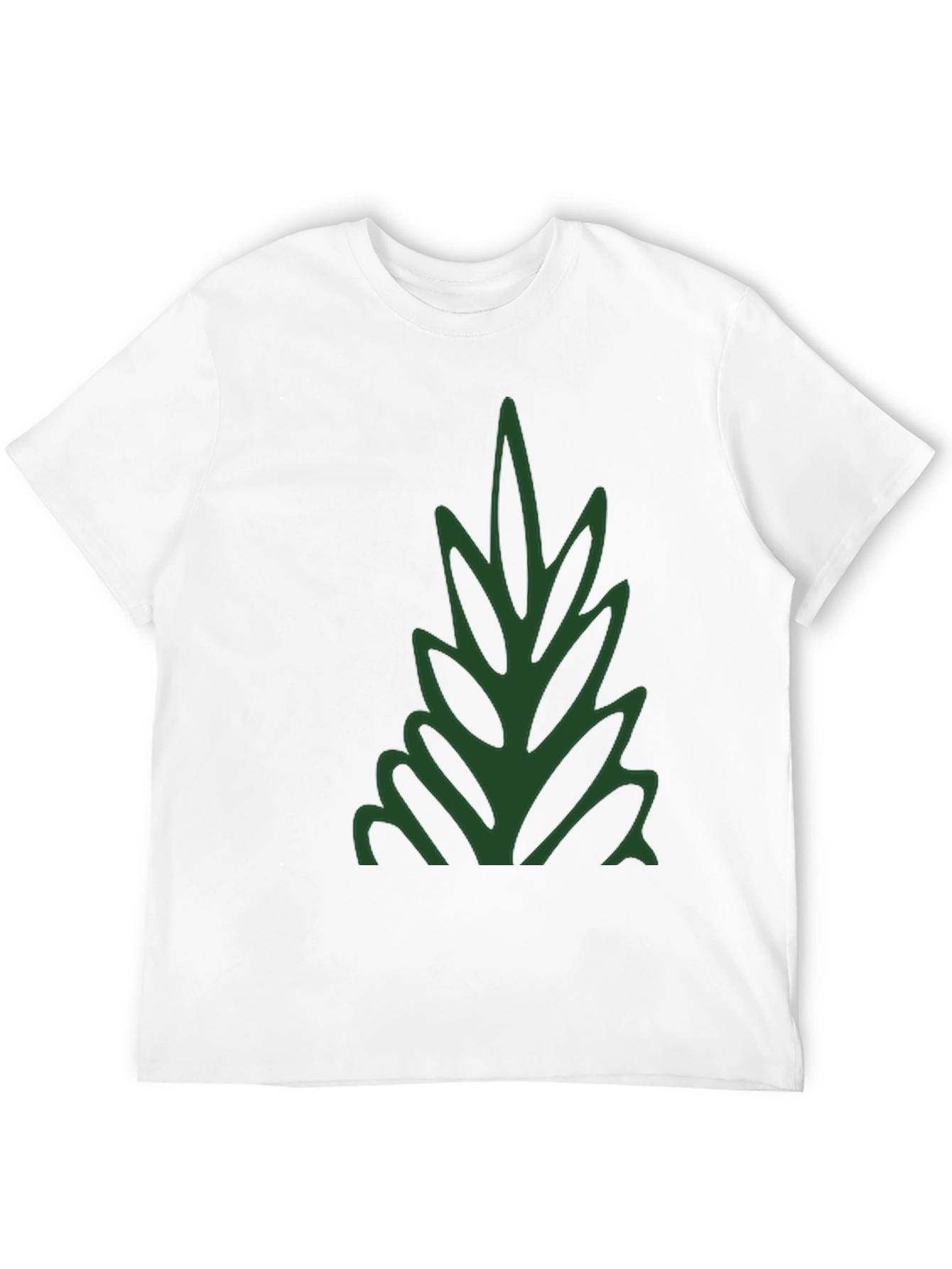 Stylish Black T-Shirt with Green Leaf Design