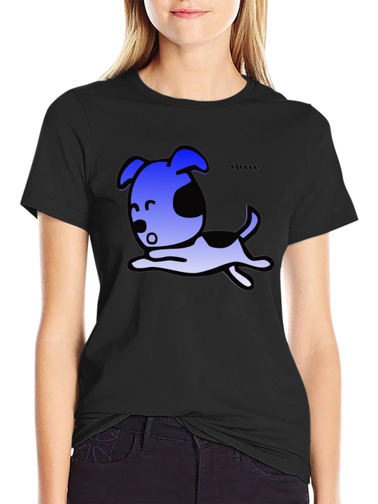Cartoon Dog Graphic Black T-Shirt