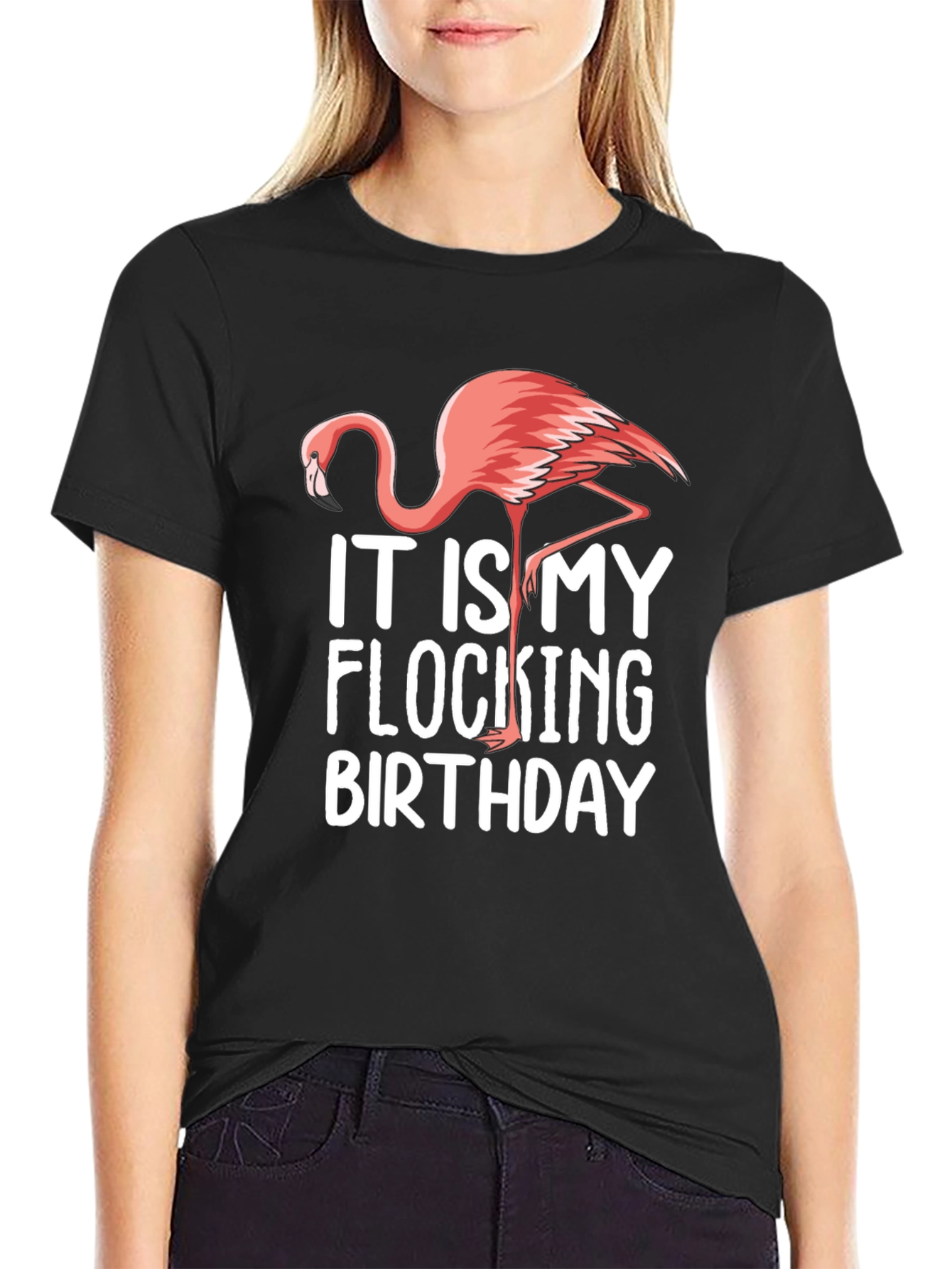 Its My Flocking Birthday T-Shirt Flamingo Graphic Tee