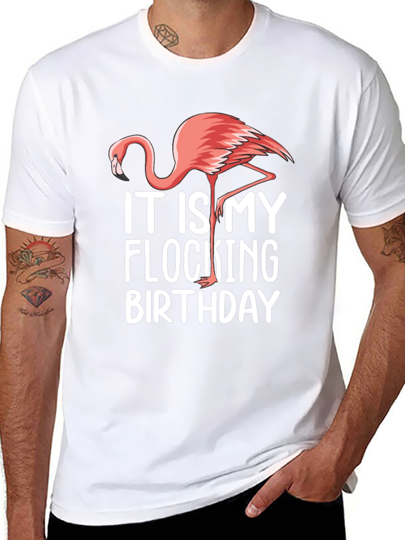 Its My Flocking Birthday T-Shirt Flamingo Graphic Tee