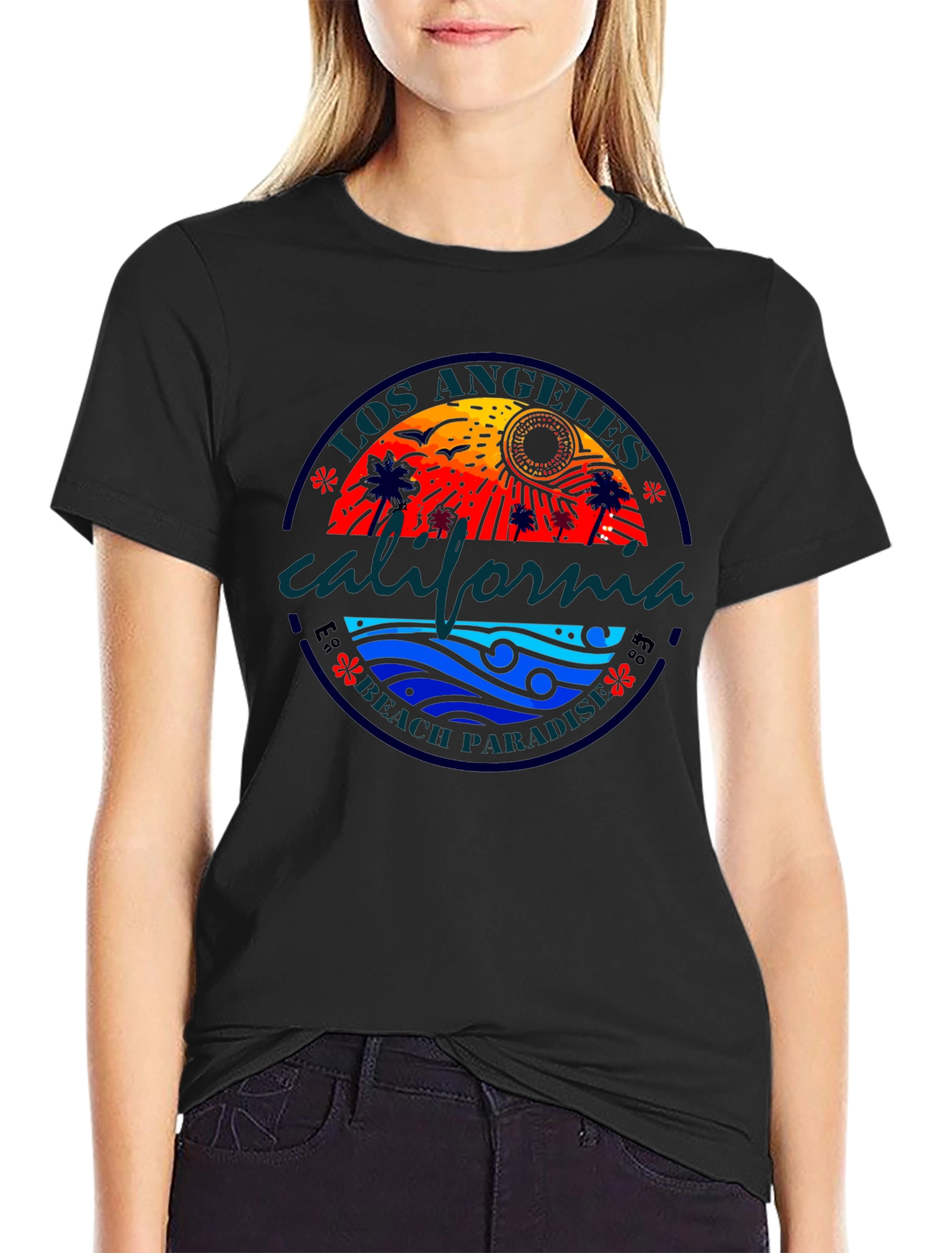 Los Angeles California Beach Paradise Graphic T-Shirt