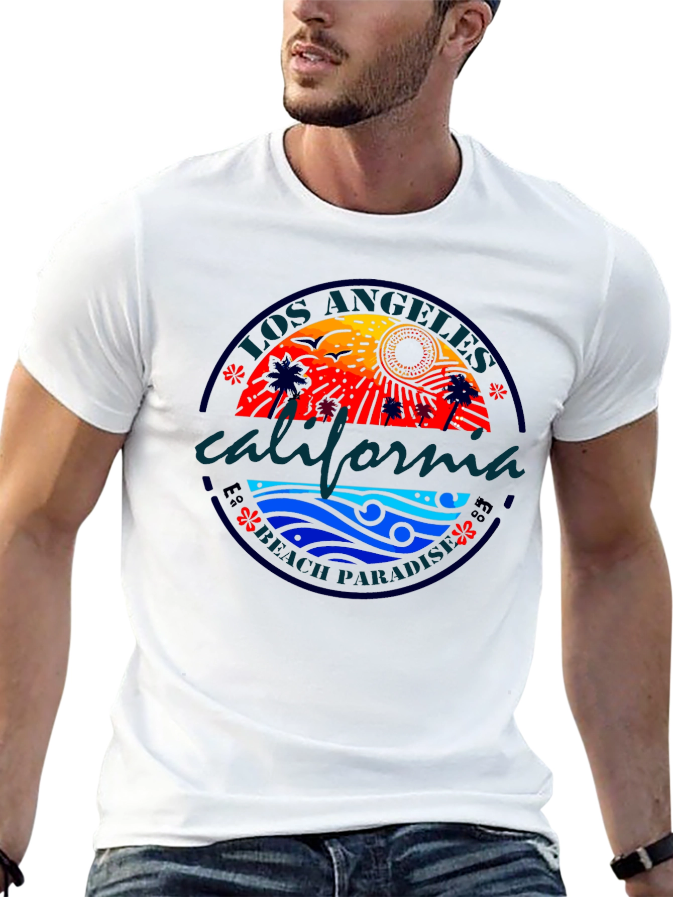 Los Angeles California Beach Paradise Graphic T-Shirt