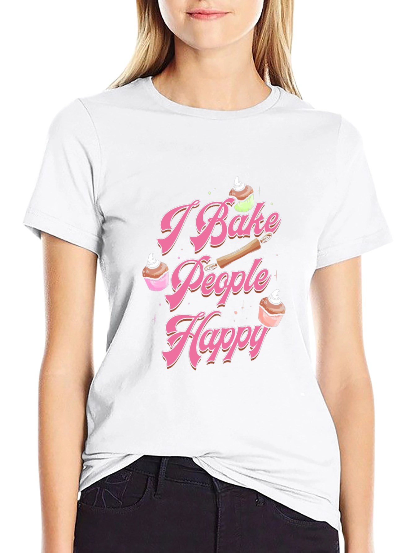 I Bake People Happy T-Shirt Baking Lover Tee