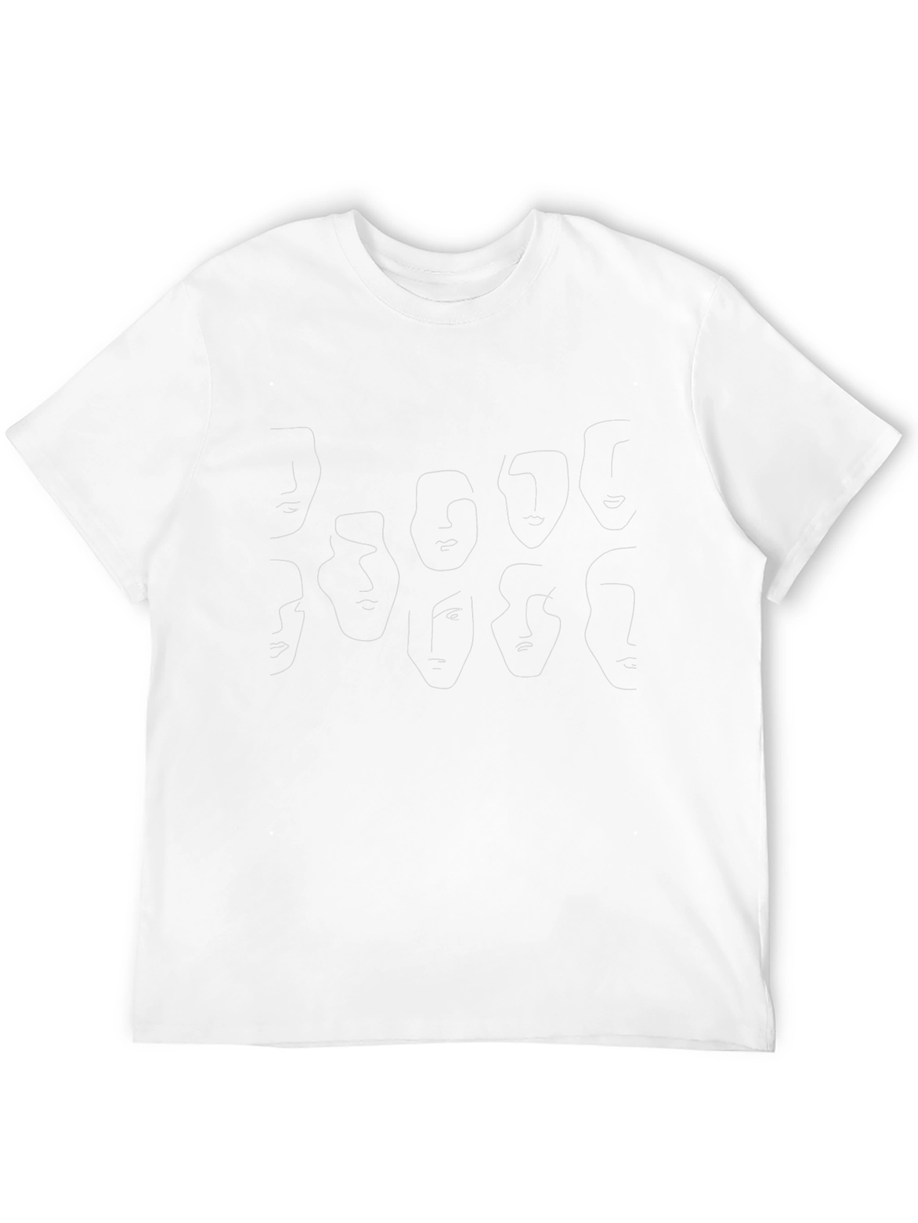 Abstract Faces Graphic Print Black T-Shirt