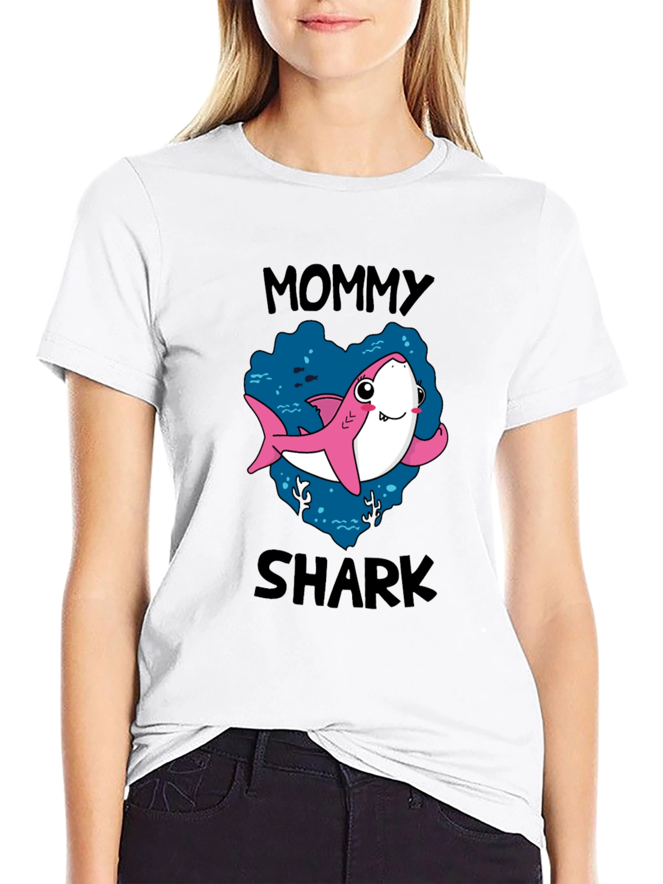 Mommy Shark T-Shirt - Cute Cartoon Graphic Tee