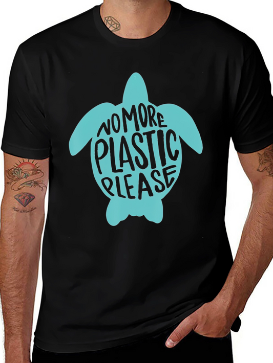 Eco-Friendly Turtle Graphic Tee - No More Plastic!