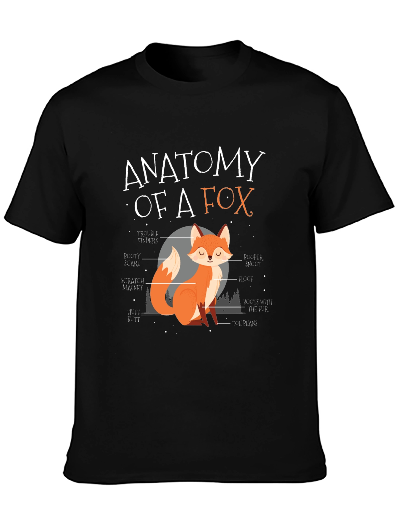 Anatomy of a Fox Graphic T-Shirt - Novelty Tee