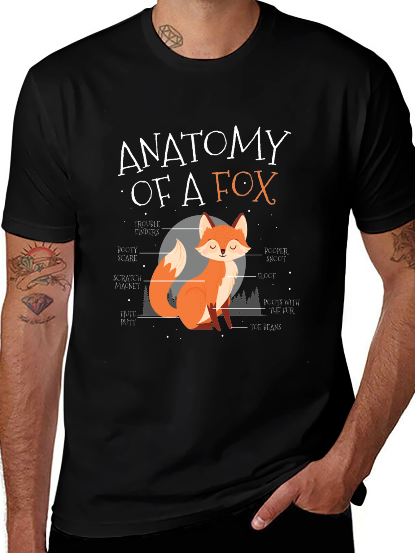 Anatomy of a Fox Graphic T-Shirt - Novelty Tee