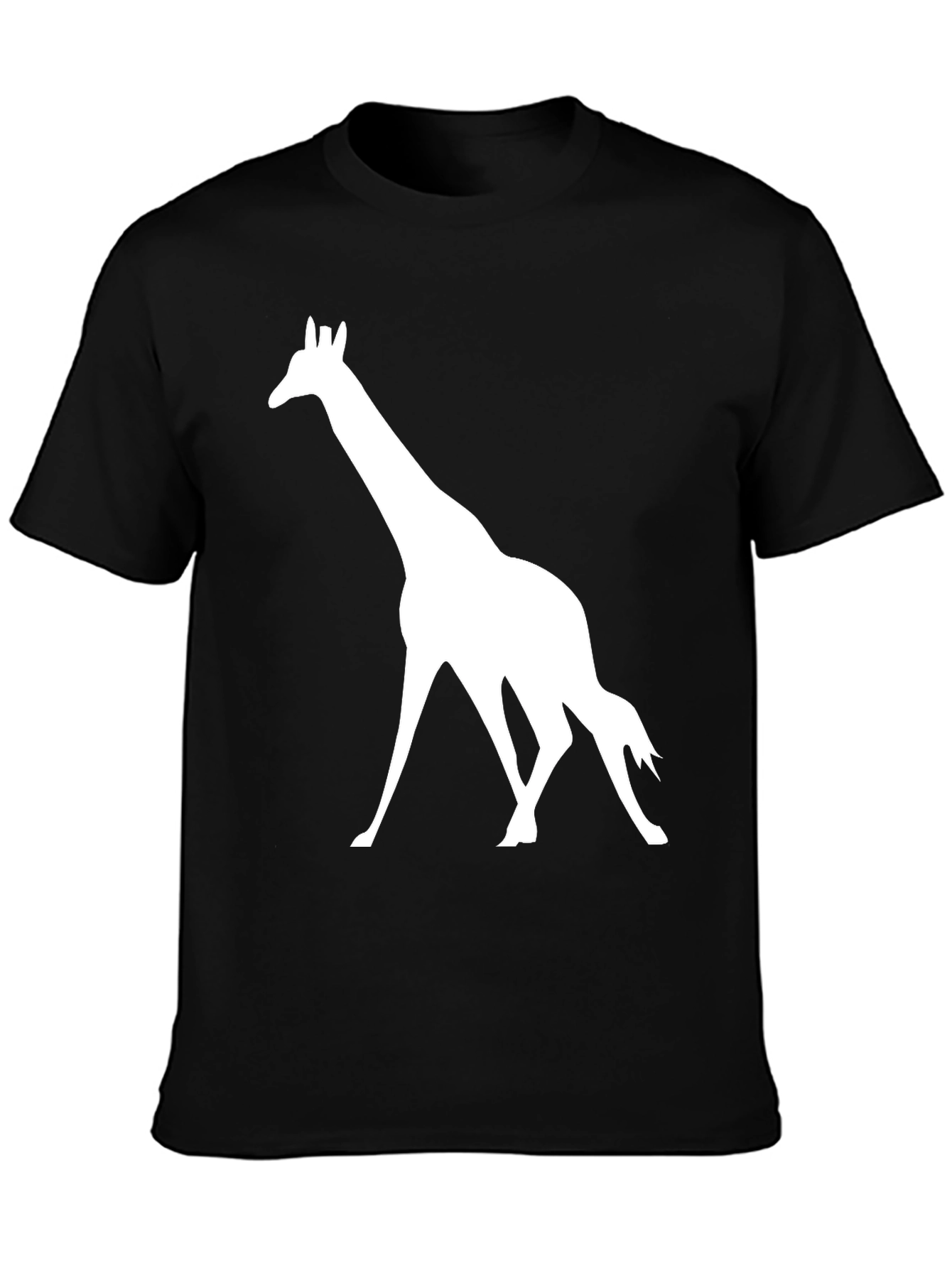 Giraffe Silhouette Graphic Tee - Black