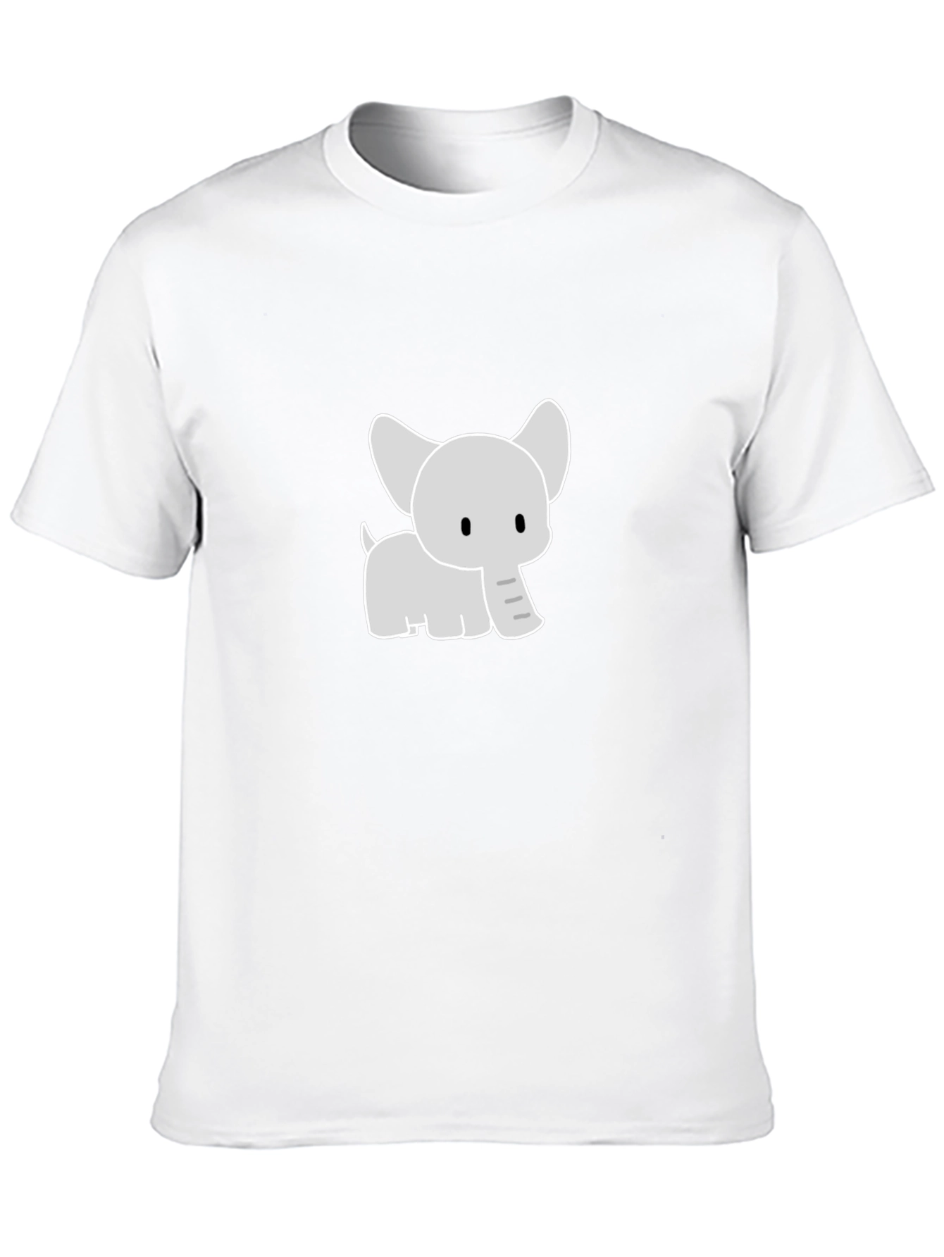 Cute Cartoon Elephant Graphic Tee - Black