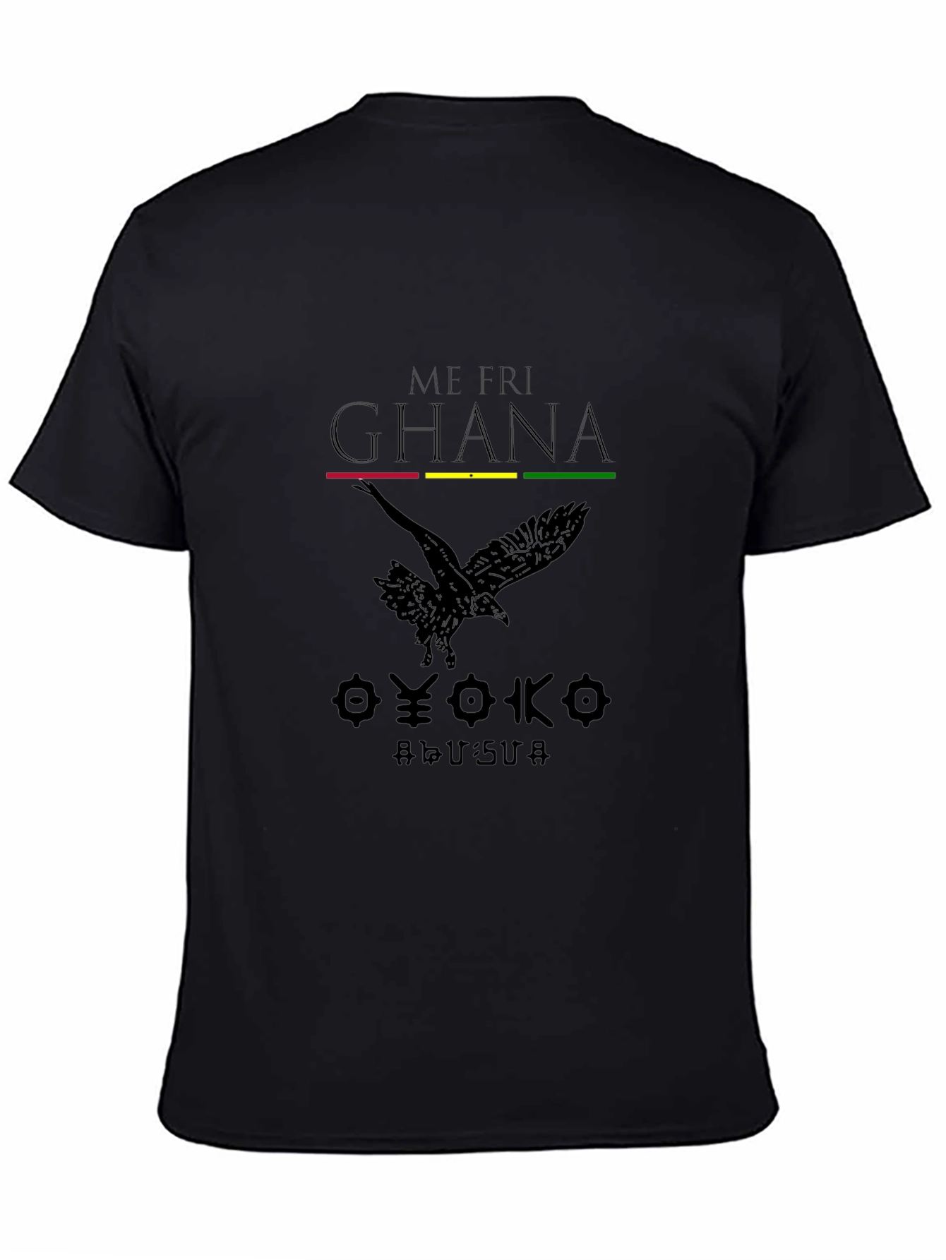 Ghana Print Black T-Shirt African Pride Tee