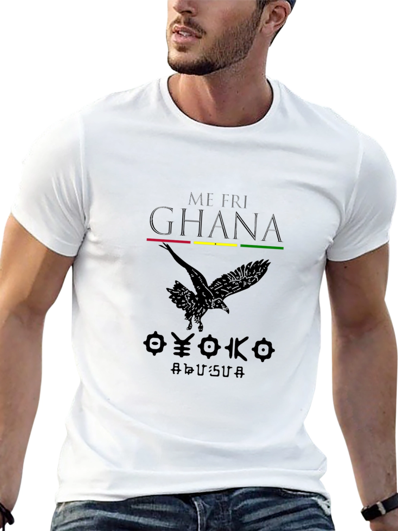 Ghana Print Black T-Shirt African Pride Tee