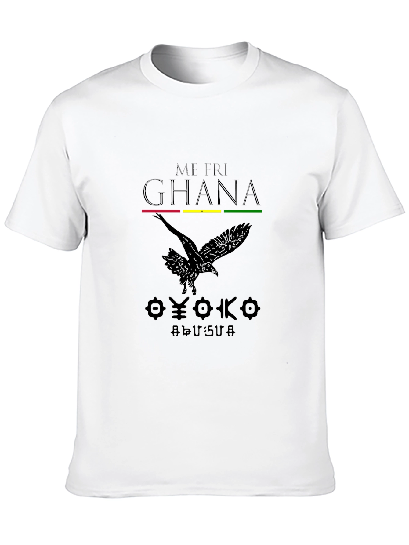 Ghana Print Black T-Shirt African Pride Tee