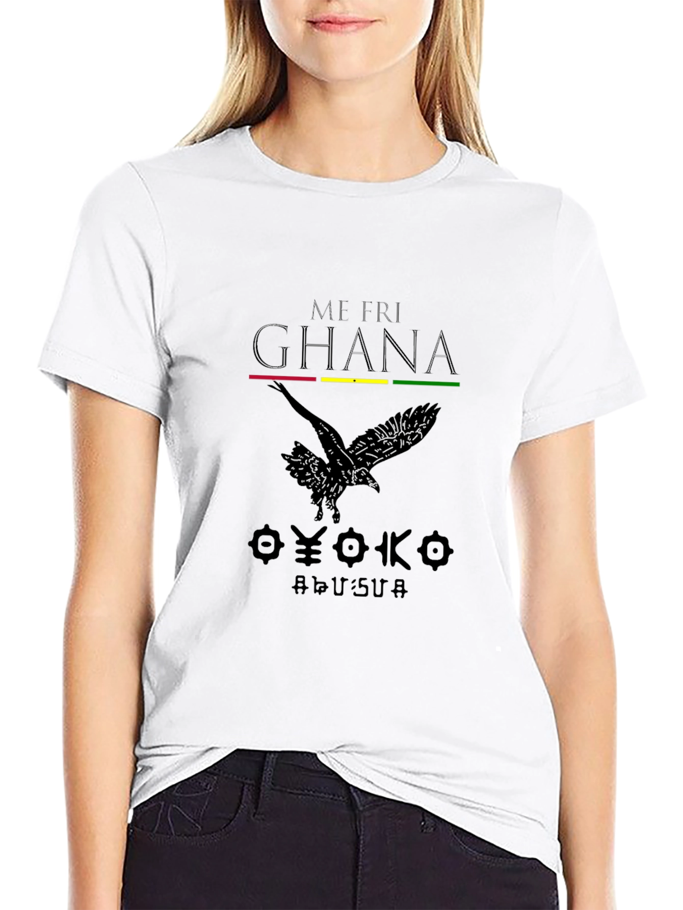 Ghana Print Black T-Shirt African Pride Tee