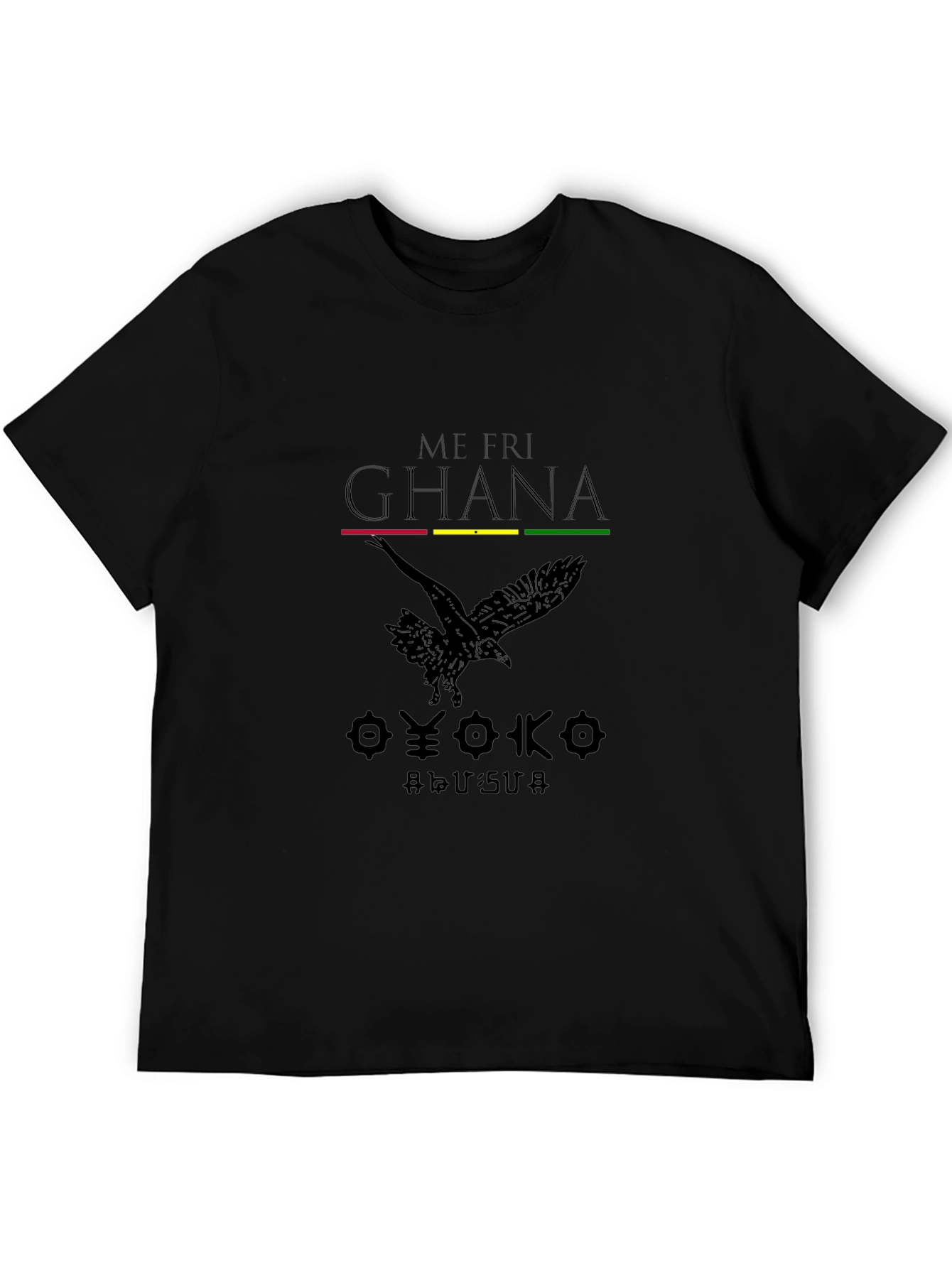 Ghana Print Black T-Shirt African Pride Tee