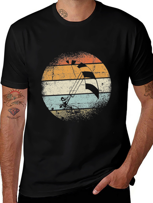 Retro Kitesurfing T-Shirt - Vintage Sunset Design
