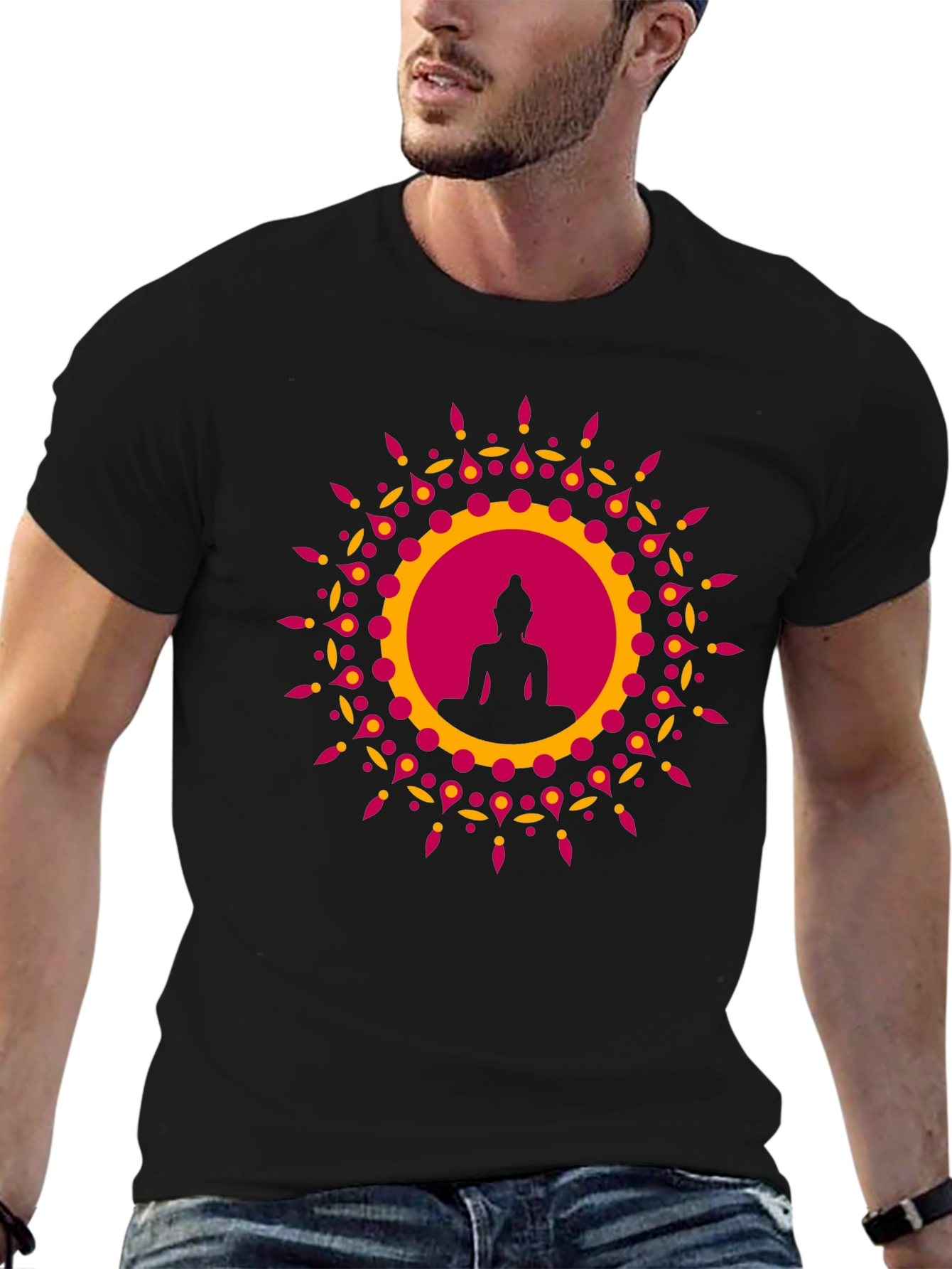 Buddha Mandala Graphic Tee - Relaxed Fit