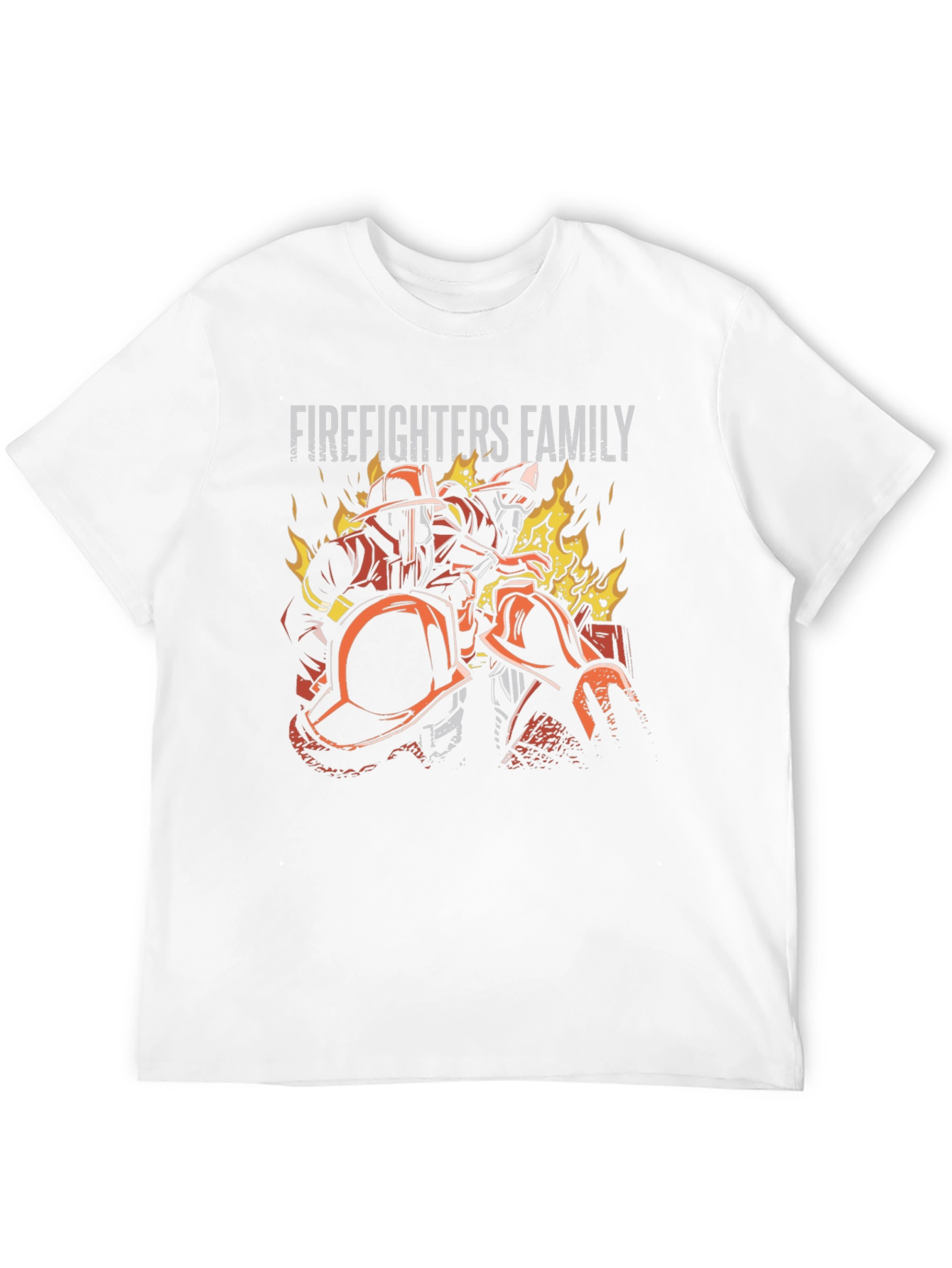 Firefighters Family Graphic Tee - Black Cotton T-Shirt